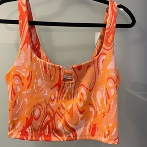 Colorful patterned cropped tank top